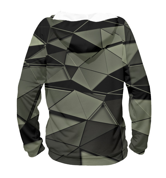 Мужское худи с изображением Gray Abstract цвета Белый