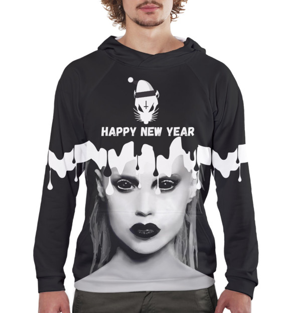 Мужское худи с притом Йоланди Фиссер цвета Белый Мужское худи с изображением Йоланди Фиссер цвета Белый