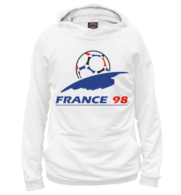 Женское худи с изображением France 98 цвета Белый