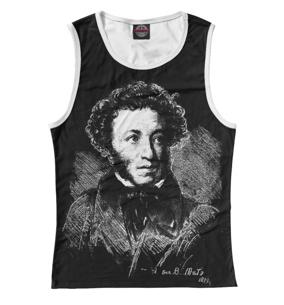 Майка для девочки с изображением Пушкин А.С. цвета Белый