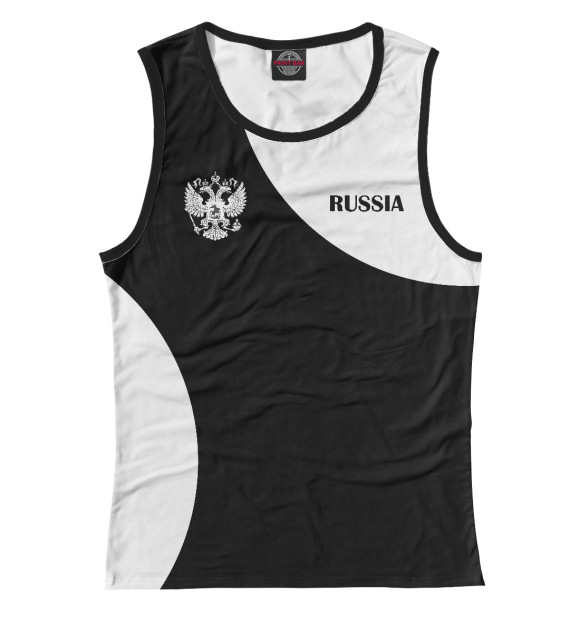 Женская майка с изображением Russia Black&White цвета Белый