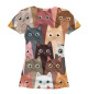Женская футболка Мультяшные кошки