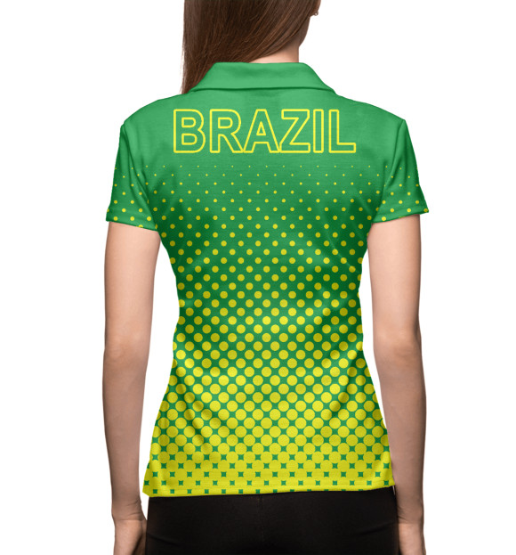 Женское поло с изображением Бразилия цвета Белый