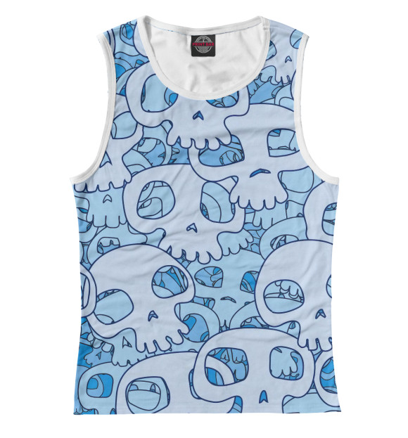 Майка для девочки с изображением Черепа цвета Белый