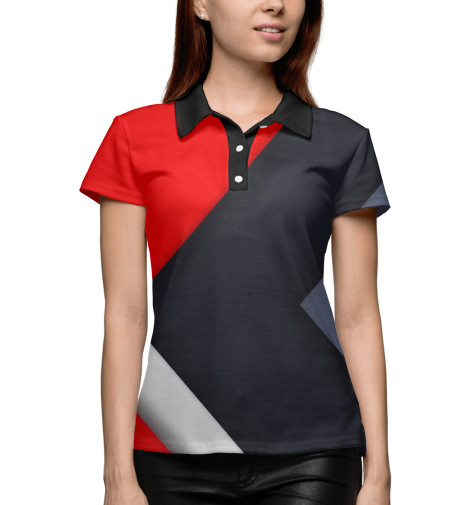 

Поло Print Bar, Белый, Линии геометрии