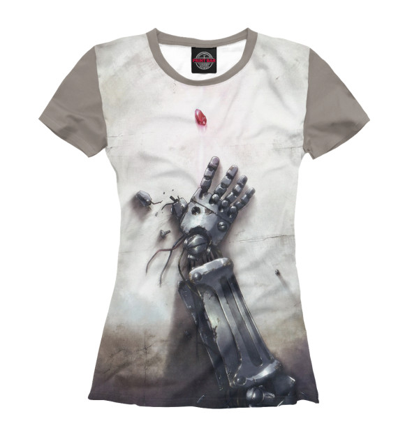 Женская футболка с изображением Стальной алхимик цвета Белый