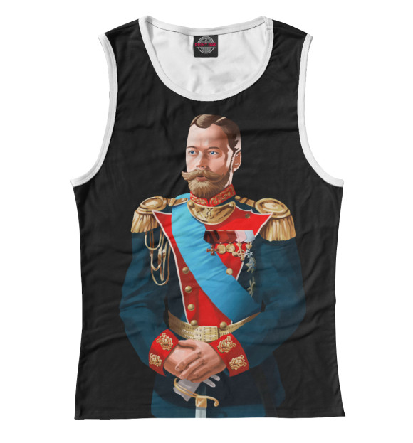 Майка для девочки с изображением Николай II цвета Белый