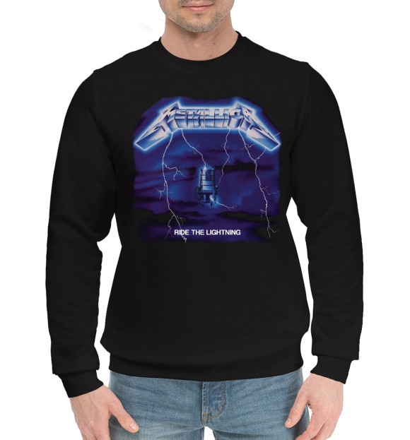 Мужской хлопковый свитшот с изображением Metallica цвета Черный
