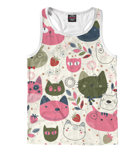 

Майки борцовки Print Bar, Белый, Кошечки