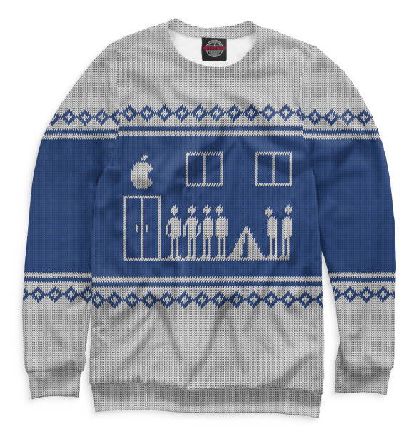 Свитшот для мальчиков с изображением Свитер с оленями цвета Белый