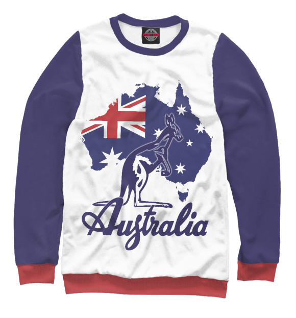 Свитшот для девочек с изображением Австралия цвета Белый
