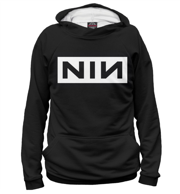 Мужское худи с изображением Nine Inch Nails цвета Белый