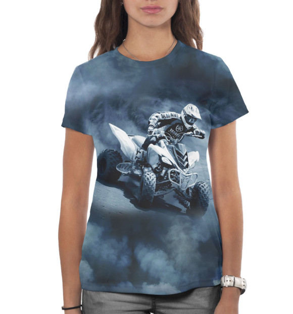Женская футболка с изображением Квадроцикл цвета Белый
