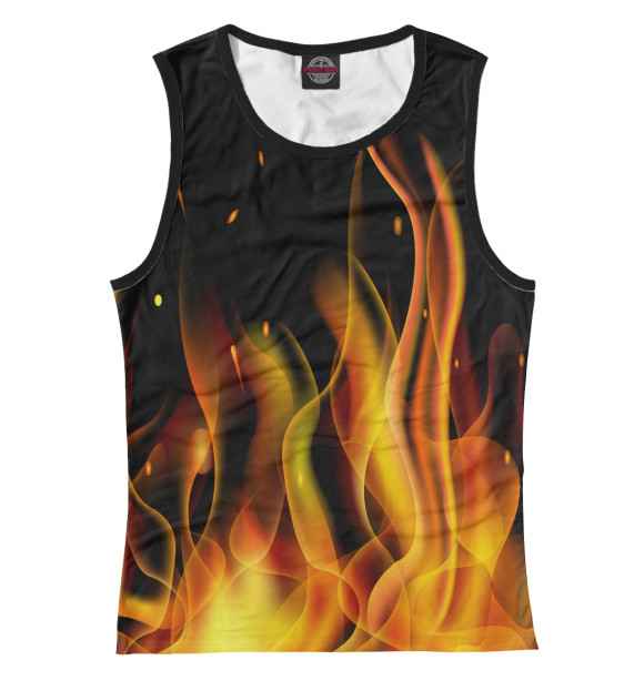 Женская майка с изображением Fire цвета Белый