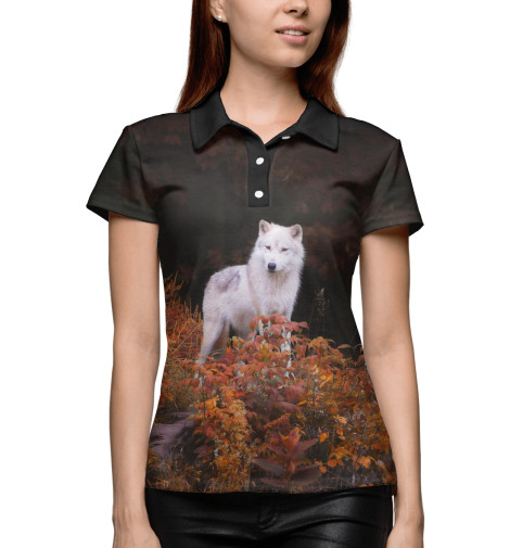 

Поло Print Bar, Белый, Белый Волк