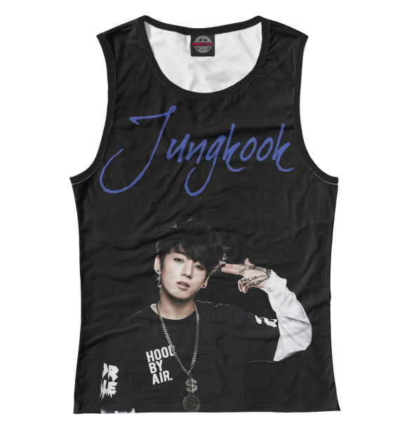 Майка для девочки с изображением Jungkook Bangtan Boys цвета Белый
