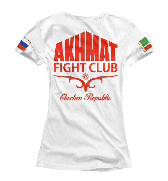 Футболка для девочек с изображением Fight Club Akhmat White цвета Белый