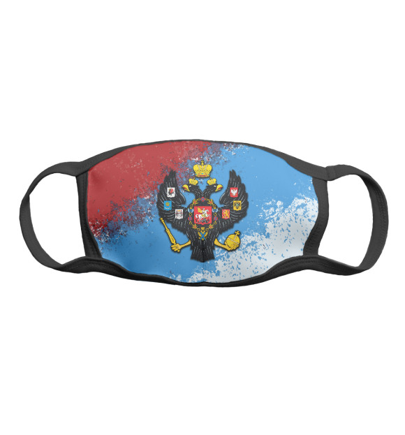 Маска тканевая с изображением Россия / Russia +триколор цвета Белый