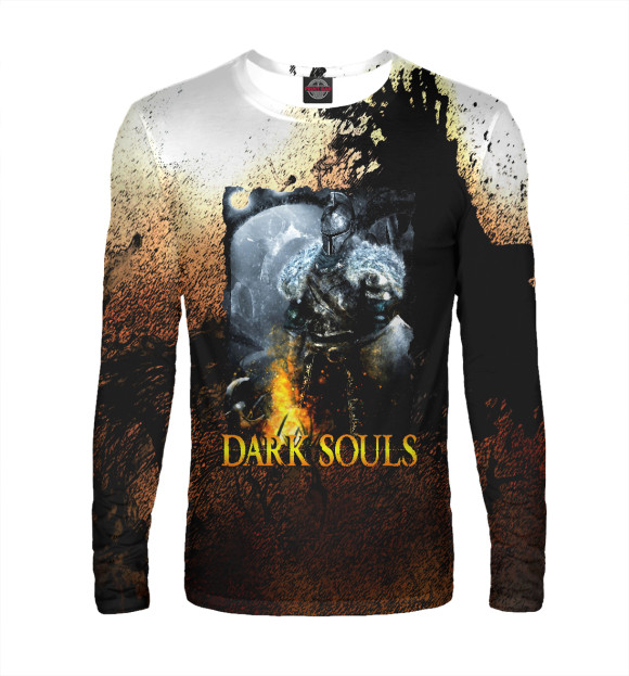 Мужской лонгслив с изображением DARKSOULS GAME цвета Белый