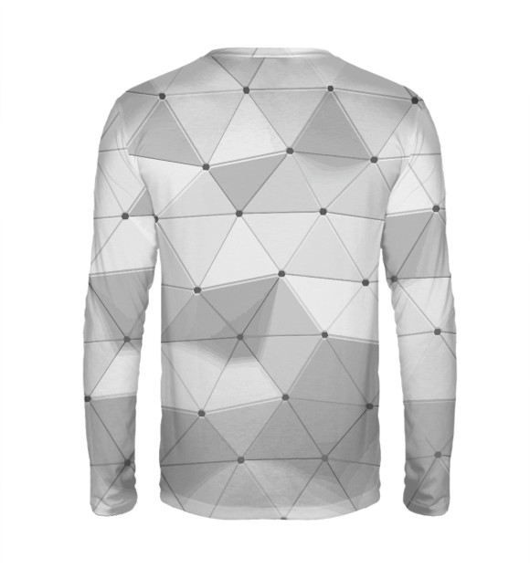 Мужской лонгслив с изображением 3D pattern / Vanguard цвета Белый