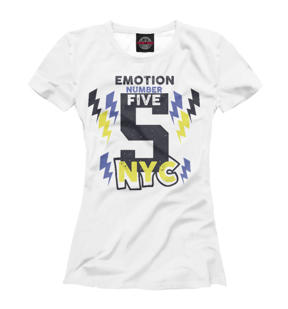 Футболка для девочек с изображением Emotion number five NYC 5 цвета Белый
