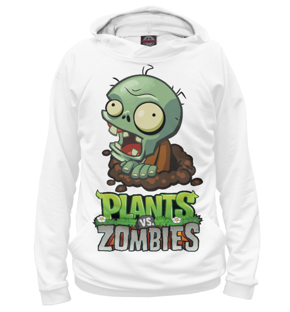 Худи для девочки с изображением Plants vs. Zombies цвета Белый