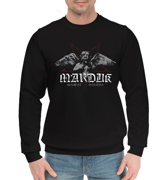 Мужской хлопковый свитшот с изображением Marduk цвета Черный