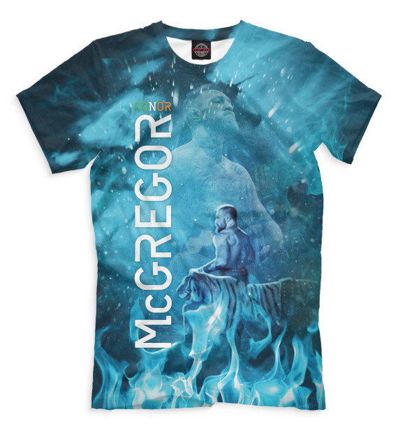 Мужская футболка с изображением Конор МакГрегор цвета Грязно-голубой