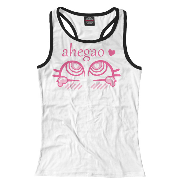 Женская майка-борцовка с изображением Ahegao Anime цвета Белый