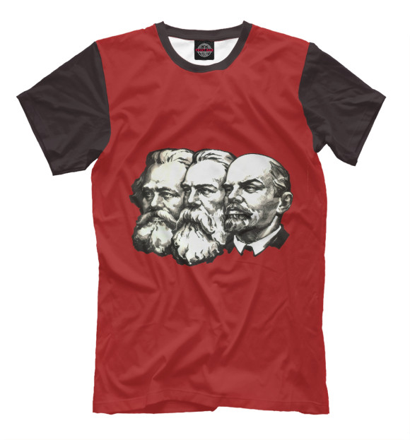 Футболка для мальчиков с изображением Маркс,Энгельс,Ленин цвета Молочно-белый