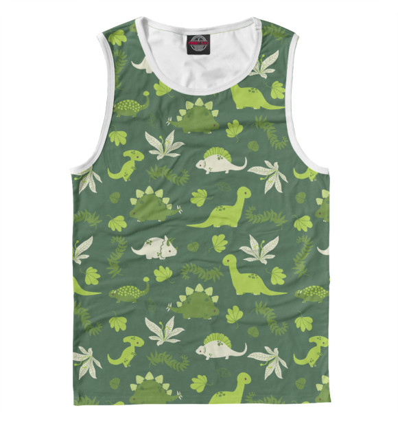 Майка для мальчика с изображением Динозавры цвета Белый