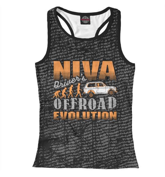 Женская майка-борцовка с изображением Эволюция Нивавода цвета Белый