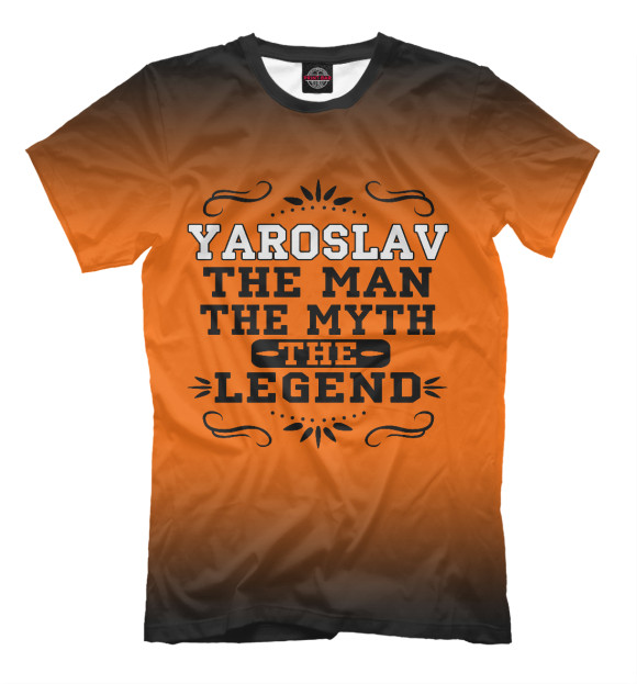 Мужская футболка с изображением Ярослав цвета Молочно-белый