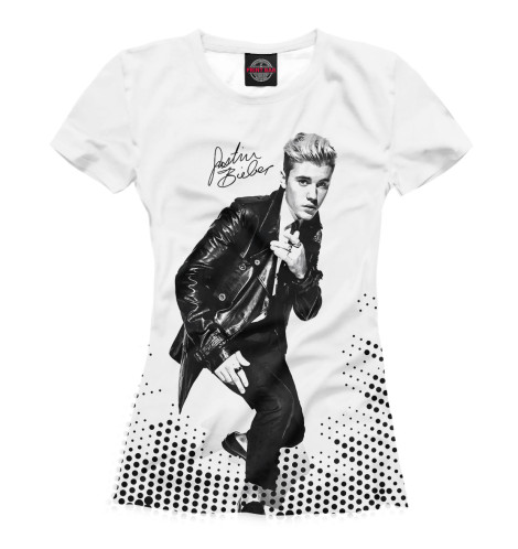 

Футболки Print Bar, Белый, Джастин Бибер