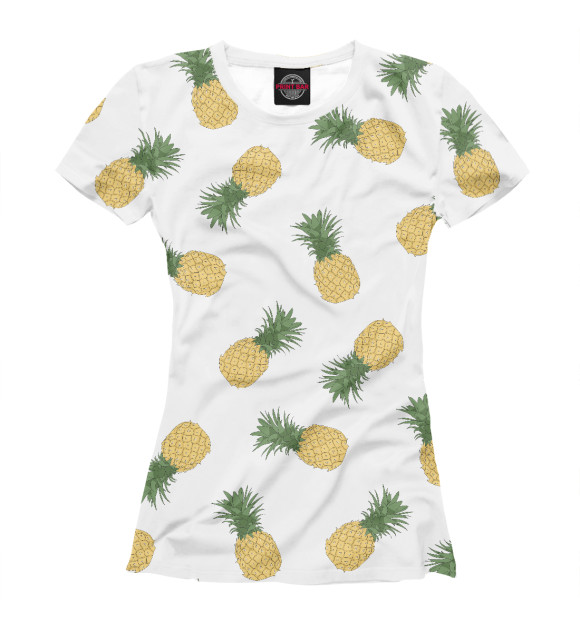 Женская футболка с изображением Ананасы цвета Белый