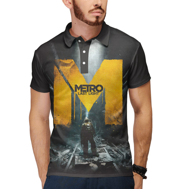 Мужское поло с изображением Metro last light цвета Белый