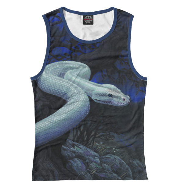 Майка для девочки с изображением Белая змея цвета Белый