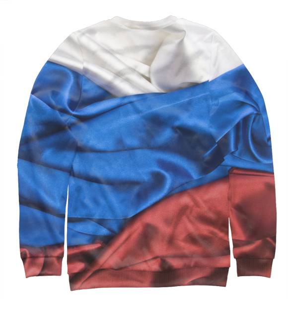 Свитшот для девочек с изображением Флаг России цвета Белый