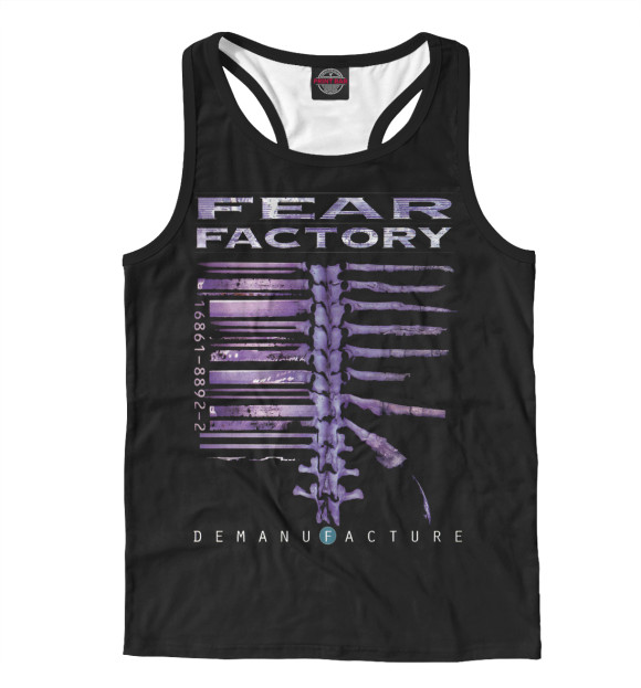 Мужская майка-борцовка с притом Fear Factory цвета Белый Мужская майка-борцовка с изображением Fear Factory цвета Белый