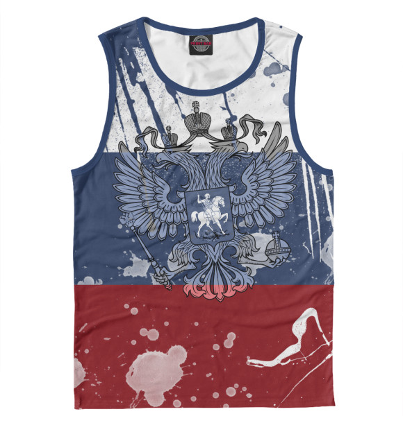 Майка для мальчика с изображением Триколор и герб цвета Белый