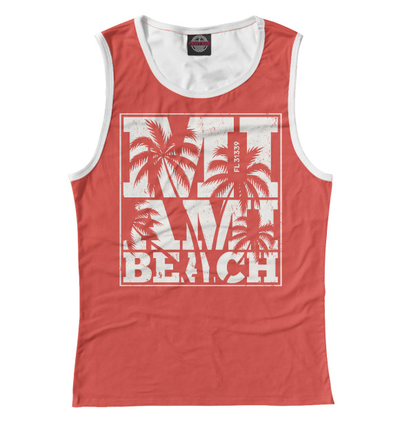 Майка для девочки с изображением Miami Beach цвета Белый