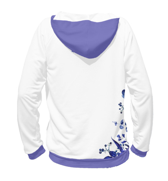 Женское худи с изображением Blue Flowers цвета Белый