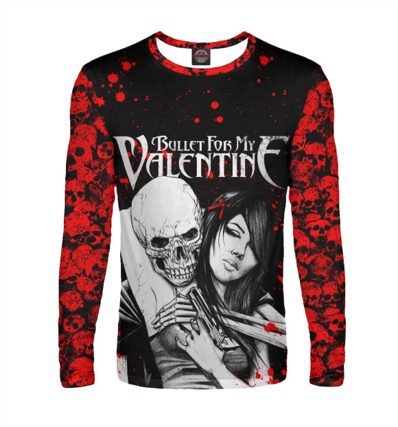 Мужской лонгслив с изображением Bullet For My Valentine цвета Белый