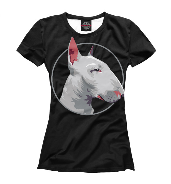 Футболка для девочек с изображением Бультерьер цвета Белый