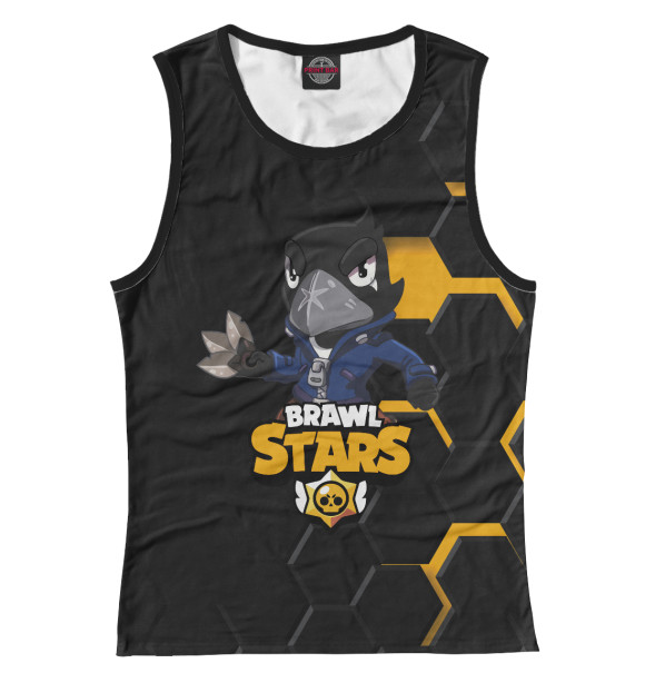 Женская майка с изображением Crow цвета Белый