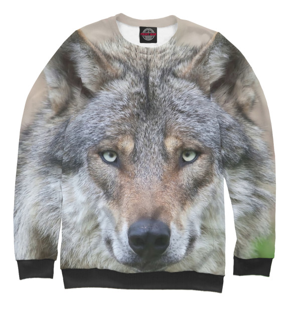 Женский свитшот с изображением Wolf цвета Белый