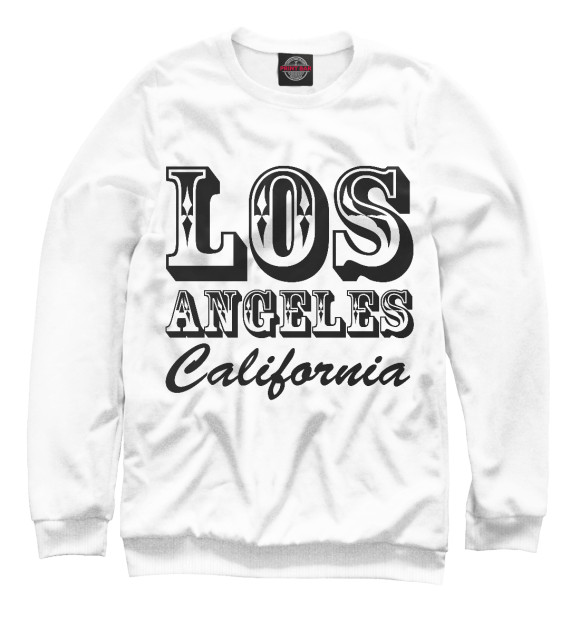Мужской свитшот с изображением Los Angeles цвета Белый