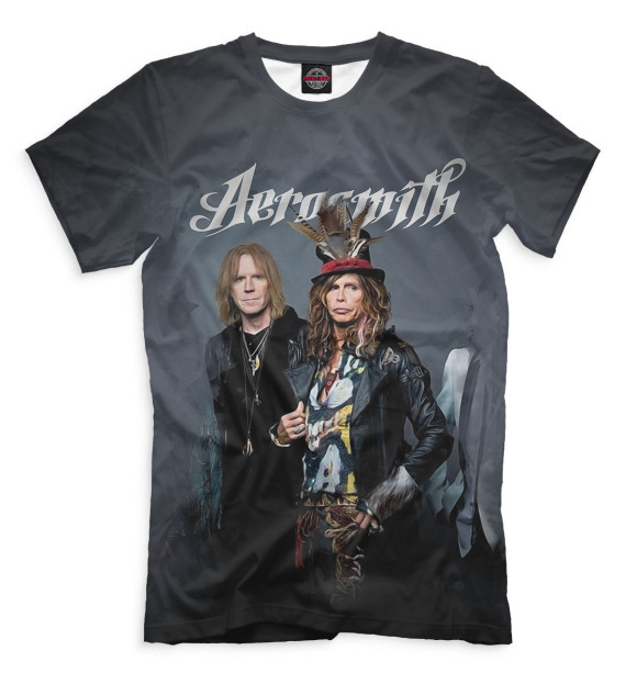 Мужская футболка с изображением Aerosmith цвета Черный