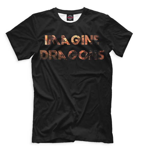 Мужская футболка с притом Imagine Dragons цвета Черный Мужская футболка с изображением Imagine Dragons цвета Черный