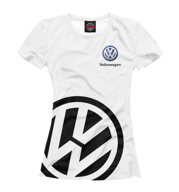 Футболка для девочек с изображением Volkswagen цвета Белый